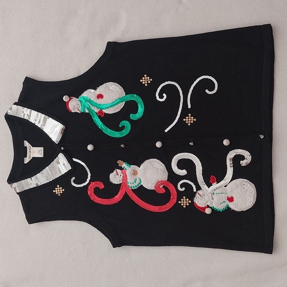SOPHIA JAYNE Sleeveless Holiday Sweater Snowman Vest NWOT - Picture 7 of 12